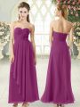 Sophisticated Ankle Length Purple Prom Dress Sweetheart Sleeveless Zipper