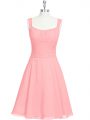 Flirting Chiffon Sleeveless Mini Length Evening Dress and Ruching