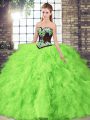 Pretty Sweetheart Sleeveless Lace Up Quinceanera Dresses Tulle