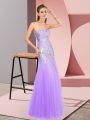 Perfect Sweetheart Sleeveless Zipper Prom Party Dress Lavender Tulle