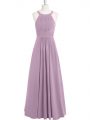 Sleeveless Zipper Floor Length Ruching Evening Dress