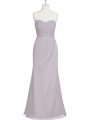 Charming Floor Length Grey Dress for Prom Sweetheart Sleeveless Lace Up