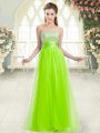 Dramatic A-line Prom Party Dress Sweetheart Tulle Sleeveless Floor Length Lace Up