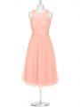 Spectacular Mini Length A-line Sleeveless Pink Dress for Prom Zipper