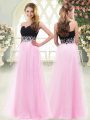 Super Empire Dress for Prom Rose Pink Sweetheart Tulle Sleeveless Floor Length Zipper