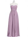 Fabulous Purple Sweetheart Zipper Ruching Dress for Prom Sleeveless