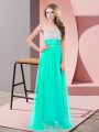 Turquoise Sleeveless Floor Length Sequins Side Zipper