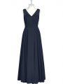 Delicate Black Zipper Dress for Prom Ruching Sleeveless Floor Length