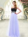 Sleeveless Appliques Zipper Prom Dress