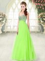 Dramatic A-line Tulle Sweetheart Sleeveless Beading Floor Length Lace Up Prom Evening Gown