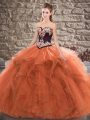 Sophisticated Tulle Sleeveless Floor Length Ball Gown Prom Dress and Beading and Embroidery
