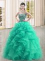 Sleeveless Beading and Ruffles Lace Up Quinceanera Dress