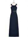 Amazing Floor Length Column/Sheath Sleeveless Black Prom Dress Zipper