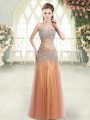 Floor Length Orange Prom Dresses Sweetheart Sleeveless Zipper
