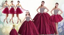 Latest Red Ball Gowns Sweetheart Sleeveless Tulle Floor Length Lace Up Beading Quinceanera Dress