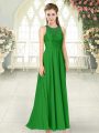 Top Selling Green Sleeveless Chiffon Backless for Prom and Party