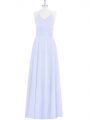 New Arrival Halter Top Sleeveless Zipper Prom Party Dress Baby Blue Chiffon