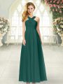 Sleeveless Zipper Floor Length Ruching Homecoming Dress