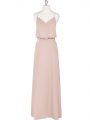 Beauteous Spaghetti Straps Sleeveless Zipper Prom Dresses Baby Pink Chiffon