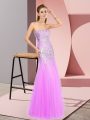 High End Floor Length Column/Sheath Sleeveless Lilac Homecoming Dress Zipper