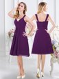 Cheap Purple Bridesmaids Dress Prom and Party and Wedding Party and For with Ruching Straps Sleeveless Zipper