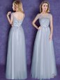 Sophisticated Scoop Cap Sleeves Appliques and Bowknot Lace Up Quinceanera Court Dresses