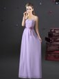 Best Lavender Lace Up Sweetheart Lace and Appliques and Belt Quinceanera Court Dresses Chiffon Sleeveless