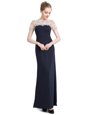 Excellent Chiffon Short Sleeves Floor Length Evening Dress and Beading