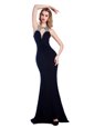 Edgy Black Criss Cross High-neck Beading Homecoming Dress Silk Like Satin Sleeveless
