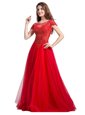 Cheap Floor Length Side Zipper Mother Of The Bride Dress Coral Red and In for Prom and Party with Beading
