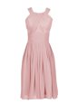 Low Price Pink Scoop Zipper Pleated Homecoming Dress Online Sleeveless