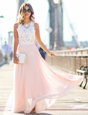 Scalloped Sleeveless Lace Zipper Homecoming Dress