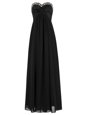 Fancy Black Oscars Dresses Prom and Party and For with Beading Sweetheart Sleeveless Zipper