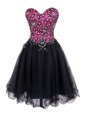 Custom Fit Sweetheart Sleeveless Tulle Prom Gown Beading and Lace Zipper