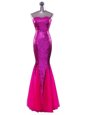 Cheap Mermaid Fuchsia Prom and Party and For with Sequins Strapless Sleeveless Zipper