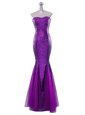 Fitting Mermaid Sequins Eggplant Purple Zipper Sleeveless Floor Length