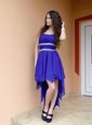 Aqua Blue Chiffon Zipper Sweetheart Sleeveless Floor Length Dress for Prom Appliques