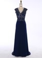 Fantastic Chiffon Sleeveless Mother Of The Bride Dress Sweep Train and Appliques