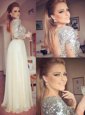 Superior Sweetheart Long Sleeves Chiffon Evening Dress Sequins Backless