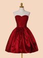 Red Lace Up Sweetheart Beading Prom Evening Gown Satin Sleeveless