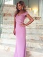 Modern Off the Shoulder Mermaid Short Sleeves Lilac Prom Party Dress Brush Train Zipper
