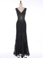 Fashionable Mermaid Sleeveless Zipper Floor Length Sequins Prom Evening Gown