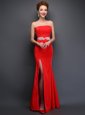 Mermaid Sleeveless Lace Up Floor Length Beading Prom Gown