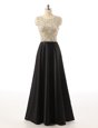 Classical Black Prom Evening Gown Prom and For with Beading Scoop Sleeveless Side Zipper