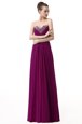Elegant Sweetheart Sleeveless Floor Length Beading and Ruching Purple Chiffon