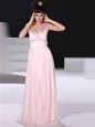 Chiffon Sleeveless Floor Length Prom Gown and Beading
