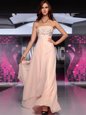 Clearance Chiffon Sleeveless Floor Length Homecoming Dress and Beading