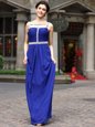 Wonderful Empire Prom Gown Royal Blue Square Chiffon Sleeveless Floor Length Zipper