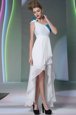 Eye-catching Sleeveless Ruffled Layers and Sequins and Hand Made Flower Side Zipper Dress for Prom