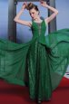 Beautiful Dark Green Oscars Dresses Prom and Party and For with Beading Scoop Sleeveless Side Zipper